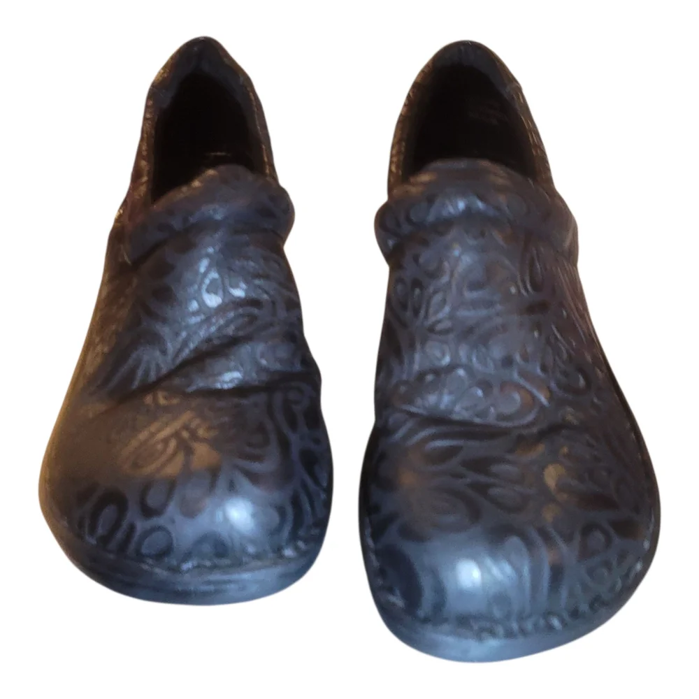 BOC‎ WOMENS CLOGS LEATHER SZ 8.5 M BC3630 BLACK WITH DESIGN - Picture 13 of 13